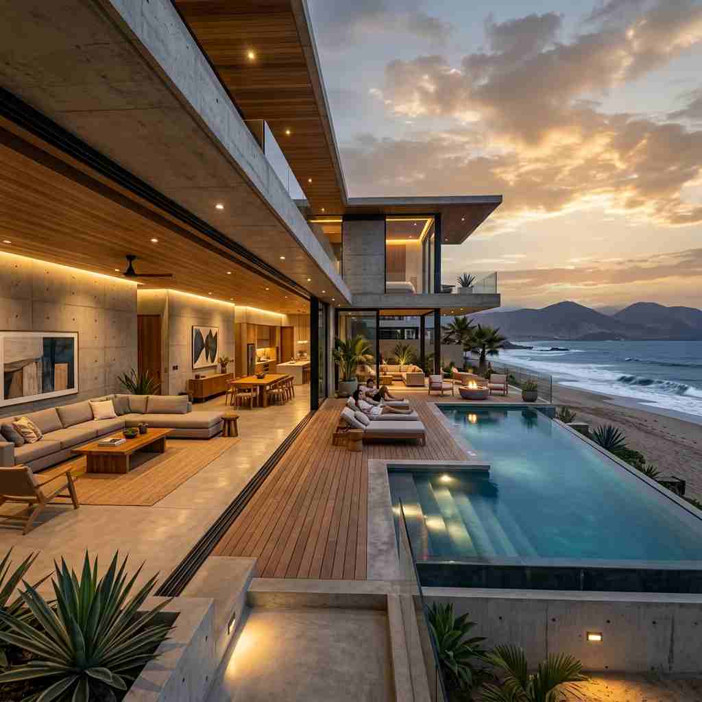 Diseño de casa de playa moderna ArqBimStudio