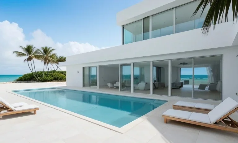 Diseño de Casas de Playa 2026 por el estudio de arquitecos Arqbimstudio ,con acabados modernos,proyecto con vista frente al mar